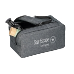 Modern toiletry bag for men with double zip, Urbanstyle grey colour image with logo 4