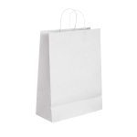 Affordable paper bag white kraft paper, 90 g/m2 white colour