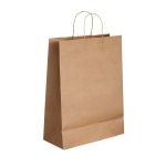 Medium kraft paper bag with twisted handles, 115 g/m2 natural colour