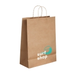 Large kraft paper bag, 115 g/m2, Craft Large natural colour image with logo