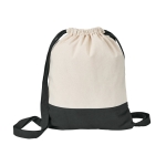 Drawstring bag from high-quality cotton, 180 g/m2 black colour first view