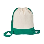 Drawstring bag from high-quality cotton, 180 g/m2 green colour first view