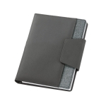 Business folder, imitation leather, magnetic closure, A5 Fabric grey colour