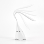 Designer-look desk lamp made of ABS with speaker white colour third view