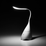 Designer-look desk lamp made of ABS with speaker white colour fourth view