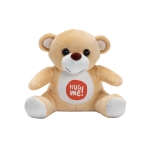 Soft teddy plush toy made of polyester with motif, Pooky brown colour first view