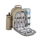 Picnic set, backpack, cooler compartment & fleece blanket khaki colour third view