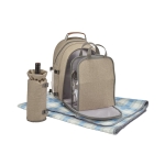 Picnic set, backpack, cooler compartment & fleece blanket khaki colour fourth view