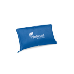 Foldable polyester bag with cooler function and zipper royal blue colour image with logo 2