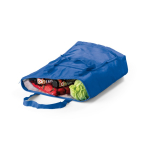 Foldable polyester bag with cooler function and zipper royal blue colour second view