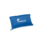 Foldable polyester bag with cooler function and zipper royal blue colour image with logo 4