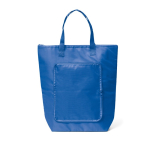 Foldable polyester bag with cooler function and zipper royal blue colour