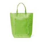 Foldable polyester bag with cooler function and zipper light-green colour