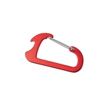 Bottle opener carabiner for athletes and hiking red colour