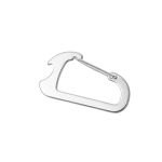 Bottle opener carabiner for athletes and hiking silver colour