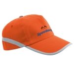 Cap with reflective elements Velcro close, Reflect orange colour image with logo