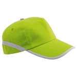 Cap with reflective elements Velcro close, Reflect light-green colour