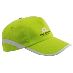 Cap with reflective elements Velcro close, Reflect light-green colour image with logo