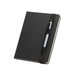 Notebook, faux leather cover, pen holder, A5 black colour third view