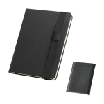 Notebook, faux leather cover, pen holder, A5 various colours