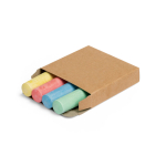 Set of 4 coloured chalks provided in an artisanal box brown colour