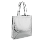 Shiny non-woven bag in silver or gold, 90 g/m2 silver colour