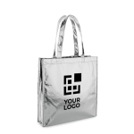 Shiny non-woven bag in silver or gold, 90 g/m2 main view