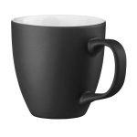 Mug with white interior, matte exterior, 460 ml black colour