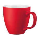 Mug with white interior, matte exterior, 460 ml red colour