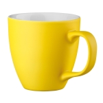 Mug with white interior, matte exterior, 460 ml yellow colour