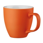 Mug with white interior, matte exterior, 460 ml orange colour