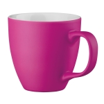 Mug with white interior, matte exterior, 460 ml pink colour