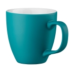 Mug with white interior, matte exterior, 460 ml turquoise colour