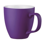 Mug with white interior, matte exterior, 460 ml violet colour