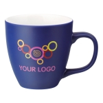 Mug with white interior, matte exterior, 460 ml royal blue colour image with logo 2