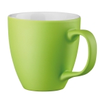 Mug with white interior, matte exterior, 460 ml lime colour