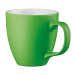 Mug with white interior, matte exterior, 460 ml light-green colour