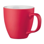 Mug with white interior, matte exterior, 460 ml dark orange colour