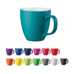 Mug with white interior, matte exterior, 460 ml various colours