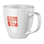 White porcelain mug in Pantone colour, 460 ml, Custom white colour image with logo