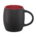 Ceramic mug with wooden base or lid 400 ml red colour