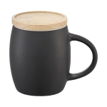 Ceramic mug with wooden base or lid 400 ml white colour