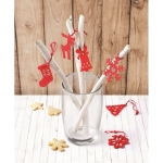 6-piece Christmas decoration set with felt tags red colour third ambient view