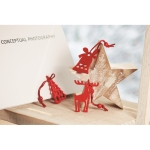 6-piece Christmas decoration set with felt tags red colour fourth ambient view