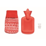 Hot water bottle, Nordic red & white design for promotions red colour third view