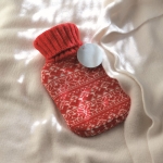 Hot water bottle, Nordic red & white design for promotions red colour ambient view