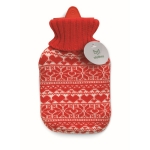 Hot water bottle, Nordic red & white design for promotions red colour second main view