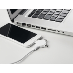 3-in-1 charging cable with micro USB type C & double-sided plug white colour ambient view