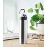 High-quality laser engraved leak-proof thermos flask 400 ml matt silver colour ambient view