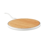 Wireless bamboo charger white colour